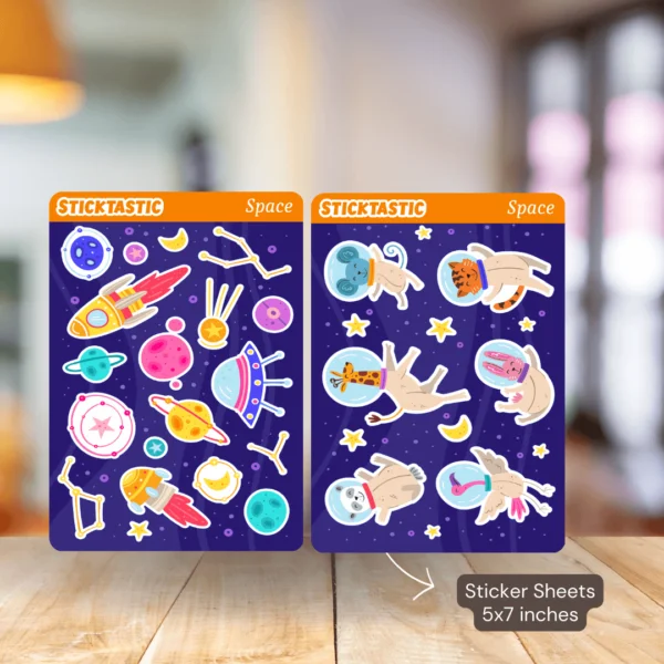 Space_1_2_Sticktastic_Sticker_Sheet_5x7 Space Theme Paper Sticker Sheets (set of 2 sheets)