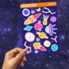 Space Theme Paper Sticker Sheets (set of 2 sheets)