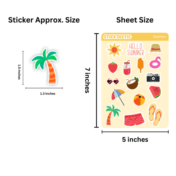 Summer_1_2_Dimension_Sticktastic_Sticker_Sheet_5x7 Summer Theme Paper Sticker Sheets (set of 2 sheets)