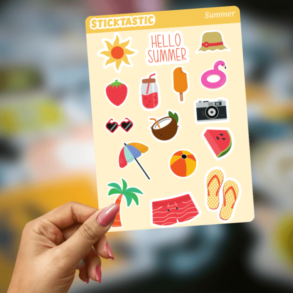 Summer_1_Sticktastic_Sticker_Sheet_5x7 Summer Theme Paper Sticker Sheets (set of 2 sheets)