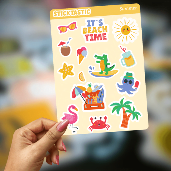 Summer_2_Sticktastic_Sticker_Sheet_5x7 Summer Theme Paper Sticker Sheets (set of 2 sheets)