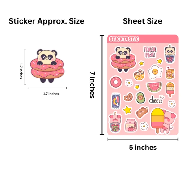 Kawaai_1_2_Dimension_Sticktastic_Sticker_Sheet_5x7 Kawaii Paper Sticker Sheets (set of 2 sheets)