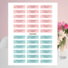 Floral Theme - Customized Name Labels for Kids (36 Paper Stickers)