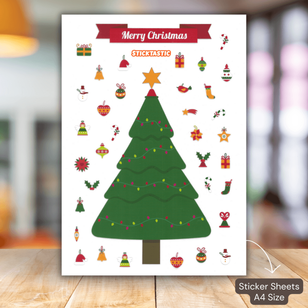 Make Your Own Christmas Tree Paper Sticker Sheets - A4 (set of 2 sheets)