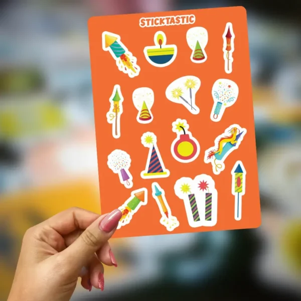 Diwali Theme Paper Sticker Sheets (set of 2 sheets)